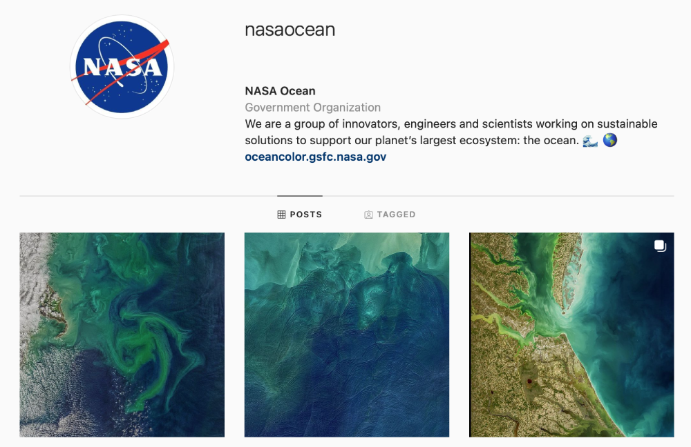 NASA Ocean instagram page