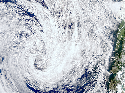 Swirling Skies Off South America